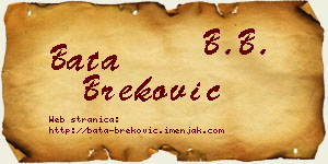 Bata Breković vizit kartica